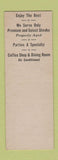 Matchbook Cover - Paddock Hotel Fairbury NE WEAR SAMPLE