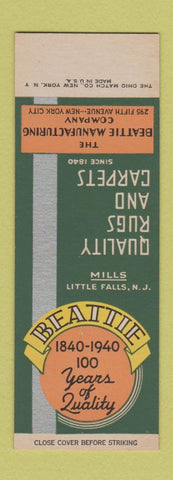 Matchbook Cover - Beattie Rugs Carpets Little Falls NJ SAMPLE