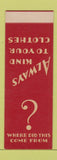 Matchbook Cover - Boise Cleaners SAMPLE