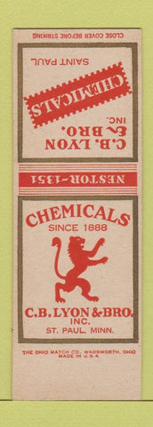 Matchbook Cover - CB Lyon Bros Chemicals ST Paul MN SAMPLE
