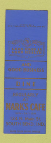 Matchbook Cover - Mark's Cafe South Bend IN SAMPLE