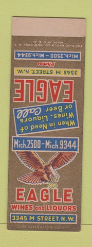 Matchbook Cover - Eagle Wine and Liquor Washington DC SAMPLE