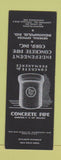 Matchbook Cover - Independent Concrete Pipe Indianapolis IN SAMPLE