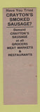 Matchbook Cover - Crayton's Sausage SAMPLE