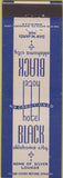 Matchbook Cover - Hotel Black Oklahoma City OK
