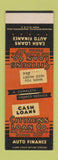 Matchbook Cover - Citizens Loan Finance Eau Claire WI SAMPLE