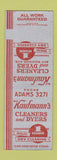 Matchbook Cover - Kaufmann's Cleaners Dyers New York City? SAMPLE