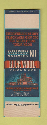 Matchbook Cover - Rock Wool Products Insulation Detroit MI SAMPLE