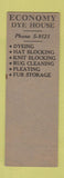 Matchbook Cover - Economy Dye House SAMPLE