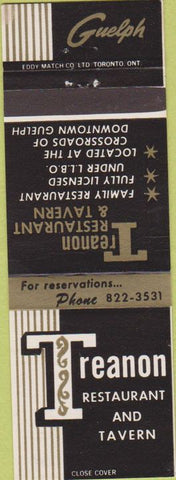 Matchbook Cover - Treanon Restaurant Guelph