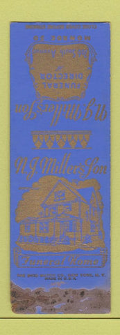Matchbook Cover - NJ Miller's Son Funeral Home WORN SAMPLE