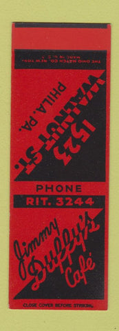Matchbook Cover - Jimmy Duffy's Cafe Philadelphia PA SAMPLE