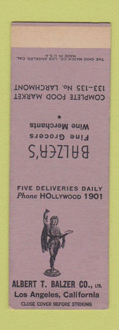 Matchbook Cover - Balzer's Grocery Los Angeles CA SAMPLE