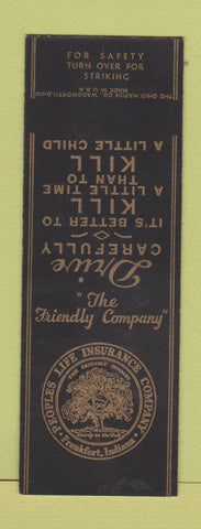 Matchbook Cover - Peoples Life Insurance Frankfort IN SAMPLE
