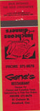 Matchbook Cover - Gen's Restaurant Stratford ON