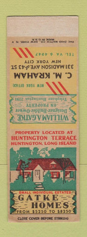 Matchbook Cover - Gatke Homes New York City builder SAMPLE