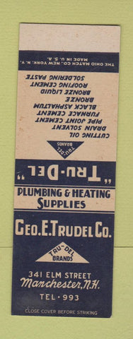 Matchbook Cover - Geo Trudel Plumbing Heating Supply Manchester NH SAMPLE
