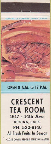 Matchbook Cover - Crecent Tea Room Regina SK
