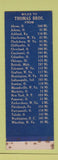 Matchbook Cover - Thomas Bros oil gas Sohio Rockland OH SAMPLE
