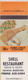 Matchbook Cover - Shell Restaurant Prawda Manitoba