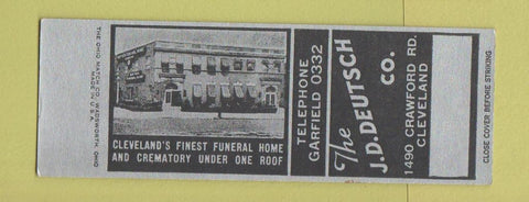 Matchbook Cover - JD Deutsch Funeral Home Cleveland OH SAMPLE