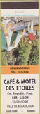 Matchbook Cover - Cafe Motel Des Etoiles St Gregorie Villa De Becancour
