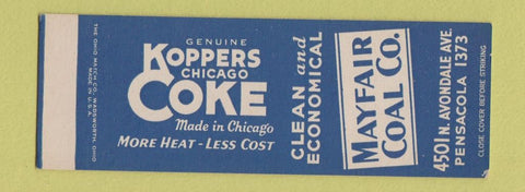 Matchbook Cover - Koppers Coke Coal Chicago IL Mayfair SAMPLE