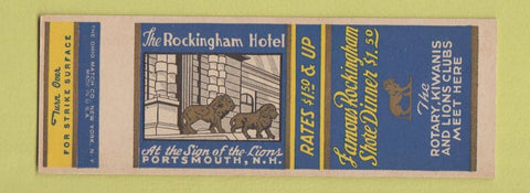 Matchbook Cover - Rockingham Hotel Shore Dinner Portsmouth NH SAMPLE