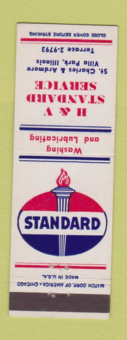 Matchbook Cover - H&V Standard oil gas Villa Park IL