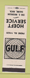 Matchbook Cover - Hoeft Gulf oil gas Saline MI