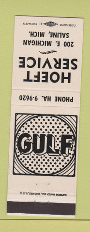 Matchbook Cover - Hoeft Gulf oil gas Saline MI