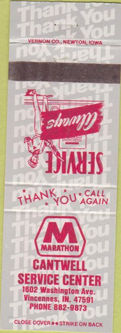 Matchbook Cover - Marathon oil gas Vincennes IN
