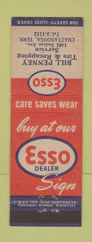 Matchbook Cover - Esso oil gas Bill Penney Chattanooga TN