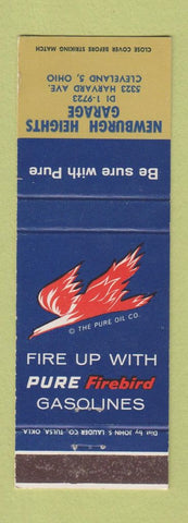 Matchbook Cover - Newburgh Heights Garage Pure oil gas OH Firebird