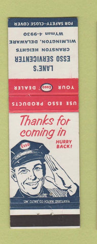 Matchbook Cover - Lane's Esso oil gas Wilmington DE