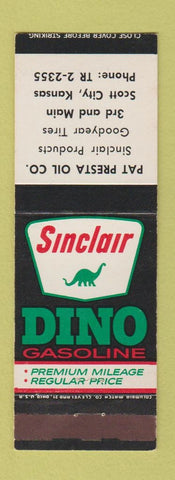 Matchbook Cover - Pat Presta Sinclair oil gas Scott City KS Goodyear tires