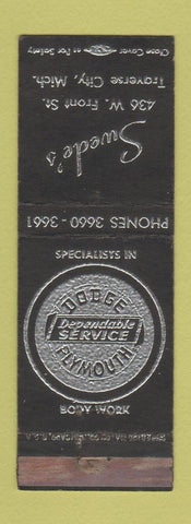 Matchbook Cover - Swede's Dodge Plymouth Traverse City MI WEAR