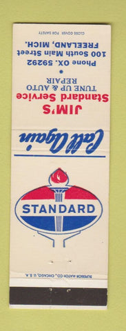 Matchbook Cover - Jim's Standard oil gas Freeland MI