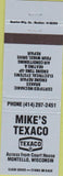 Matchbook Cover - Mike's Texaco oil gas Montello WI