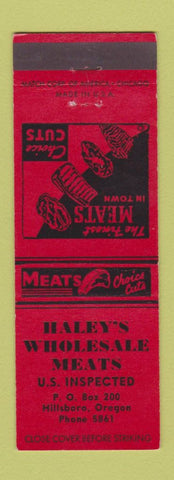 Matchbook Cover - Haley's Meats Hillsboro OR