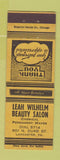 Matchbook Cover - Leah Wilhelm Beauty Salon Lancaster PA