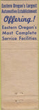 Matchbook Cover - Cadillac Chevrolet Oldsmobile Dalles OR WORN