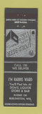 Matchbook Cover - Harris Ward Liquor Burlington WI low phone #