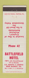 Matchbook Cover - Battlefield Motel New Market VA low phone #