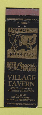Matchbook Cover - Village Tavern Meadville PA