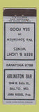 Matchbook Cover - Arlington Bar Baltimore MD