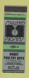 Matchbook Cover - Hobby Poultry Boys Chicken Turkey Egypt PA low phone #