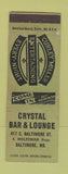 Matchbook Cover - Crystal Bar Lounge Curley Miller