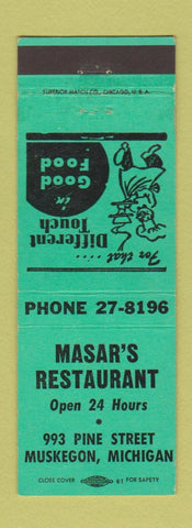 Matchbook Cover - Masar's Restaurant Muskegon MI