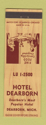 Matchbook Cover - Hotel Dearborn MI